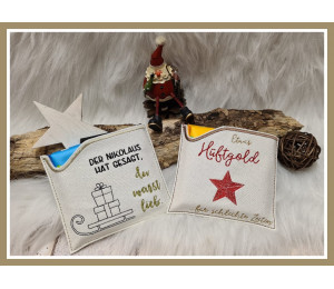 Stickserie ITH - 8 Hüllen quadratisch Weihnachten Line Art inkl. Blanko